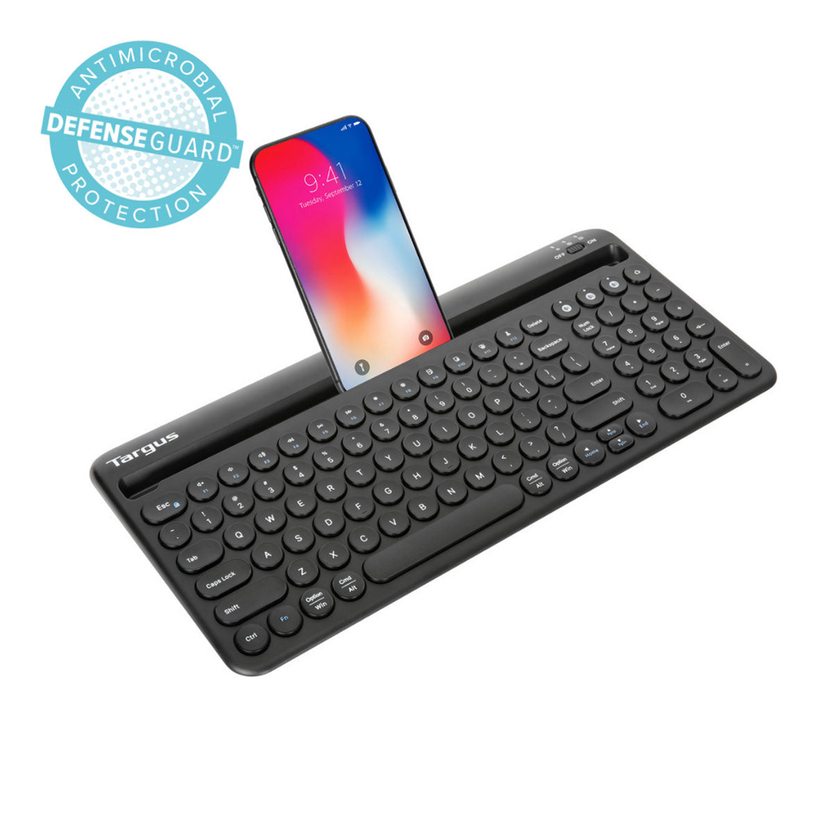 Targus AKB867 Multi-Device Bluetooth Antimicrobial Keyboard with Tablet/Phone Cradle 平板電腦/手機專用插槽無線鍵盤