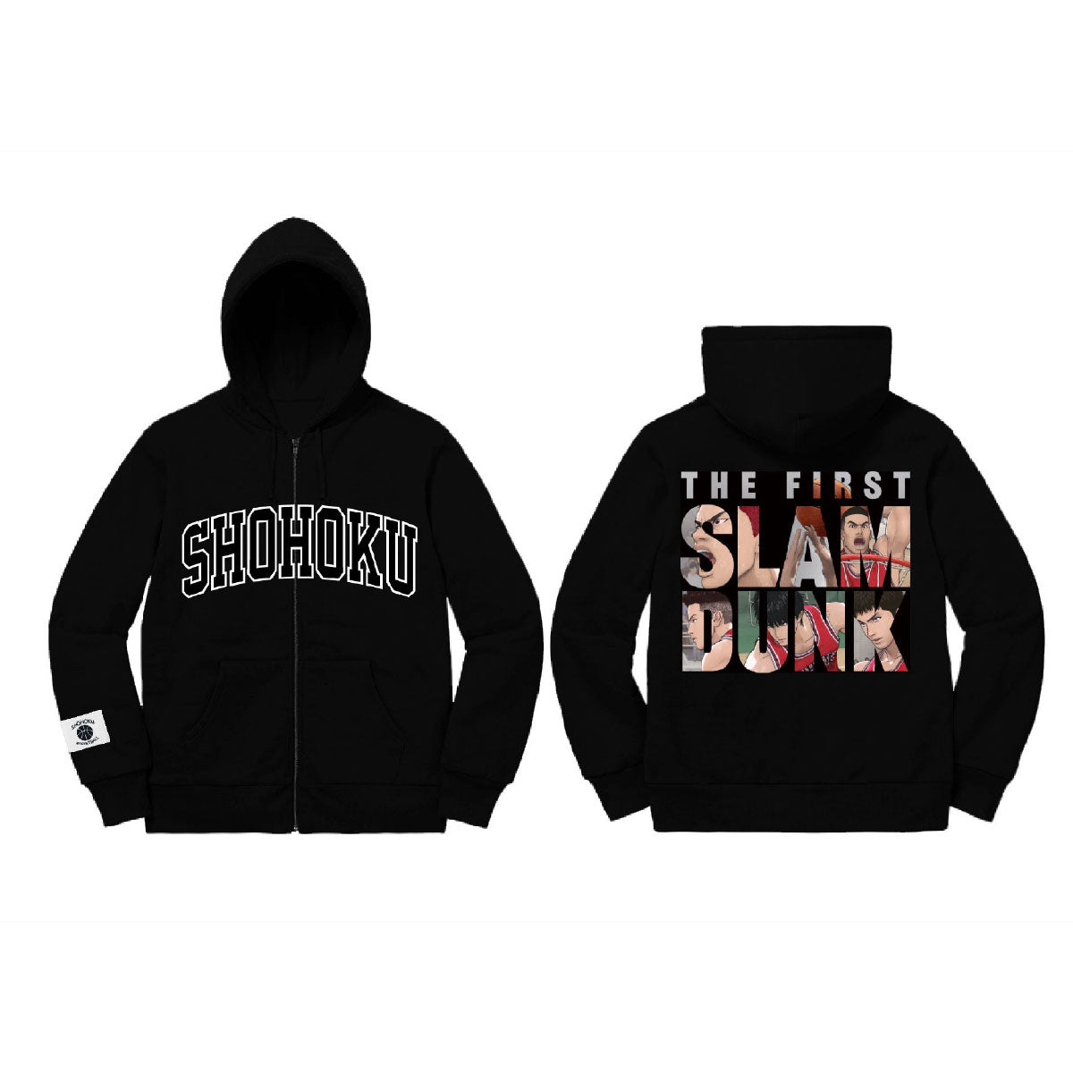 Slam Dunk 男兒當入樽 拉鍊連帽外套 Shohoku Logo 黑色