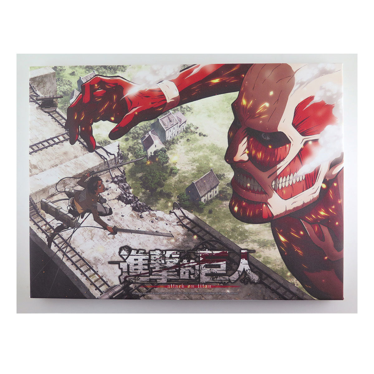 進擊的巨人 無框畫(大) A款 超大巨人+艾倫