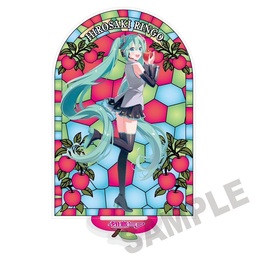 kadokawa《初音未來》初音未來×弘前蘋果 彩繪玻璃風 壓克力立牌 Art by 朝顔みのる