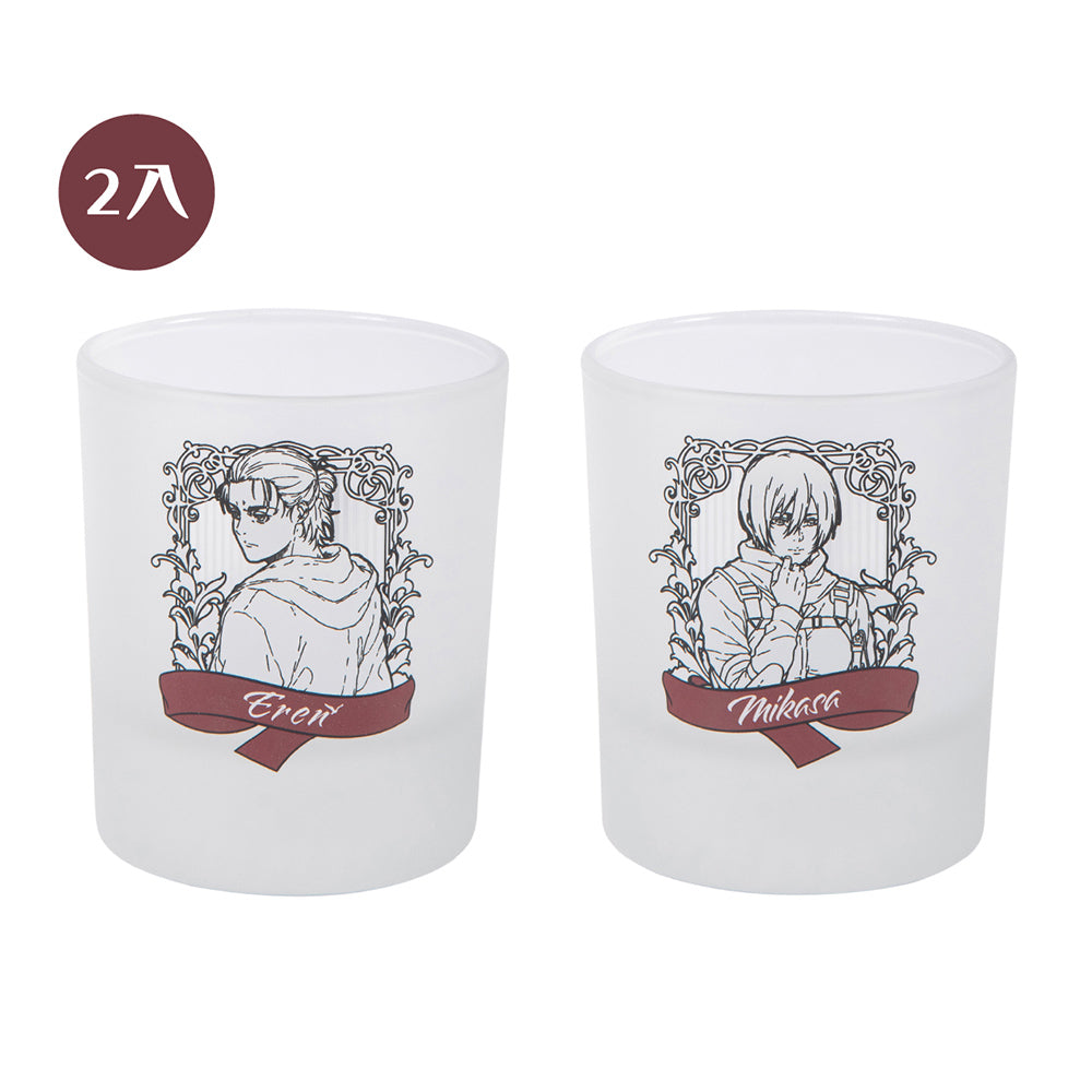 進擊的巨人 鑽底霧杯組(2入) A款 艾+米