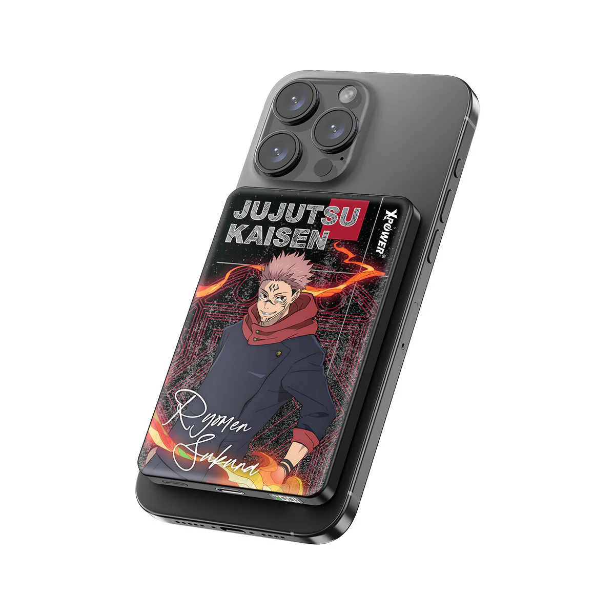 XPower《咒術迴戰》MagSafe 3合1 10000mAh超薄數顯無線充電器