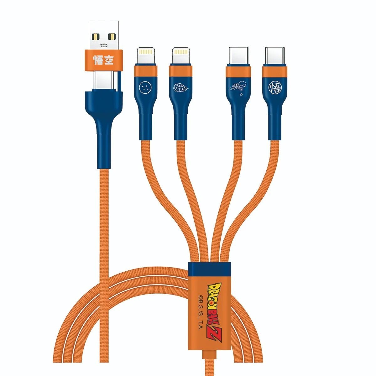 《預訂》XPower x 龍珠Z BC24 8合1 2出4 100W PD3.0鋁合金傳輸高速充電線 (悟空) - Microworks ACG