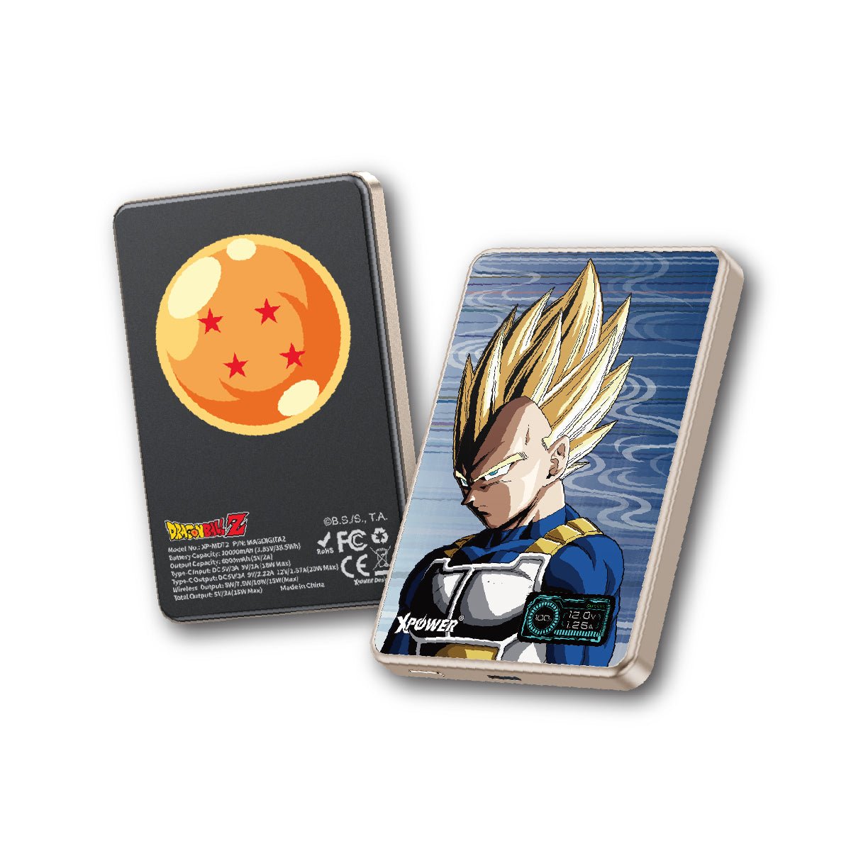 《預訂》XPower x 龍珠Z MagDigita² 彩屏顯示鋁合金外殼 10000mAh PD3.0+QI2磁吸移動電源 (比達) - Microworks ACG