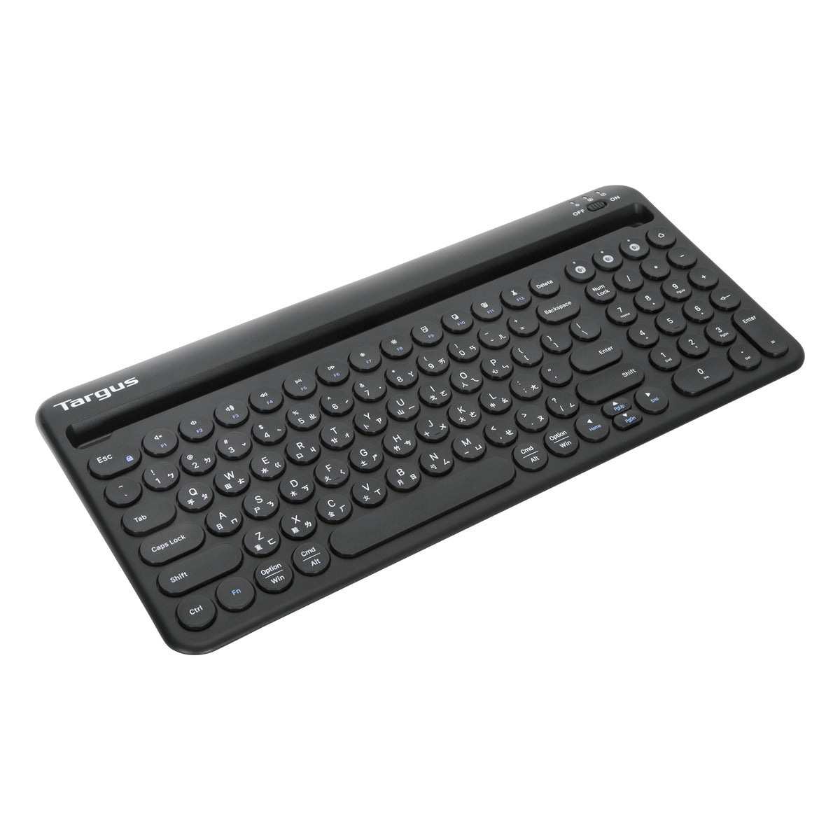 Targus AKB867 Multi-Device Bluetooth Antimicrobial Keyboard with Tablet/Phone Cradle