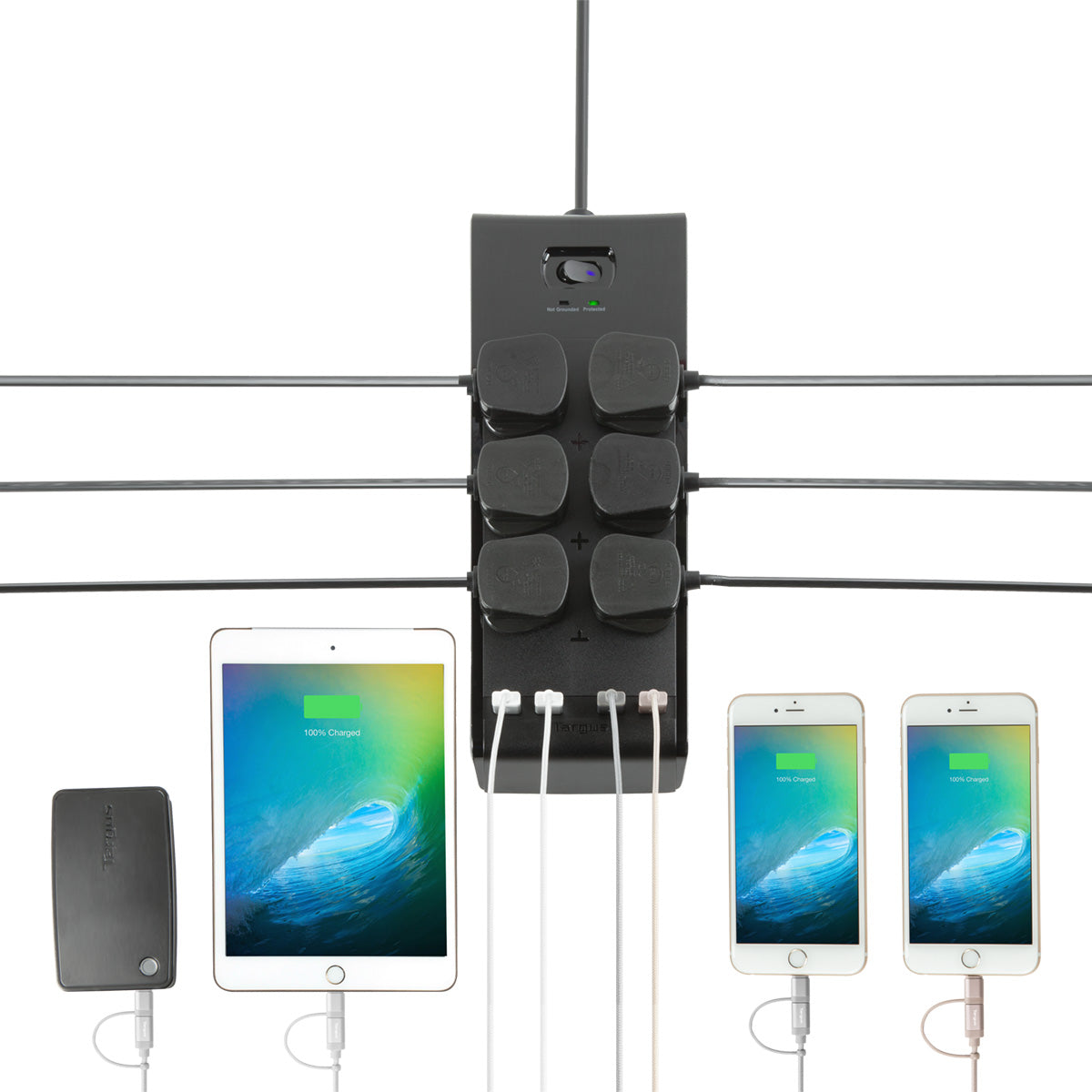 Targus APS11 Smart Surge 6 w/4 USB Ports 6位防雷智能拖板