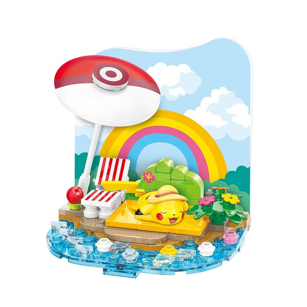 Qman Keeppley 寶可夢小場景積木 皮卡丘的日光浴