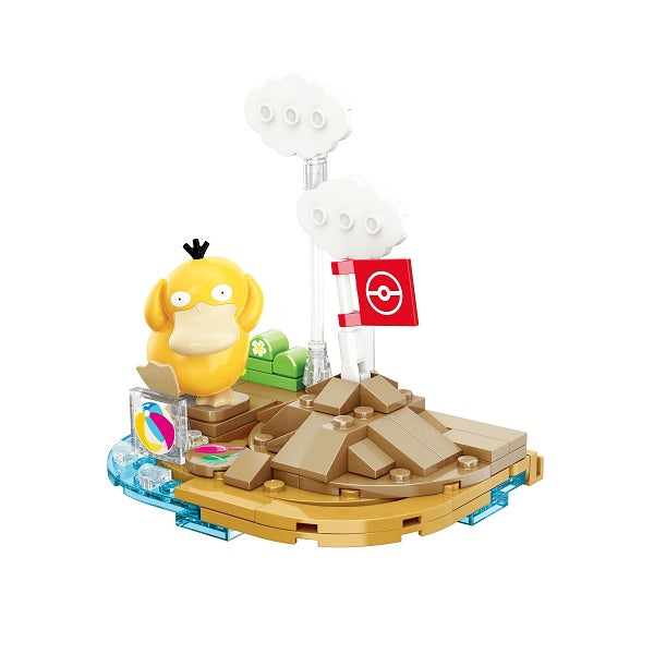 Qman Keeppley 寶可夢小場景積木 可達鴨堆沙堡