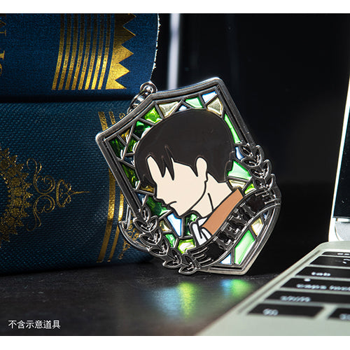 進擊的巨人 彩繪玻璃風鎖匙扣 B款 里維