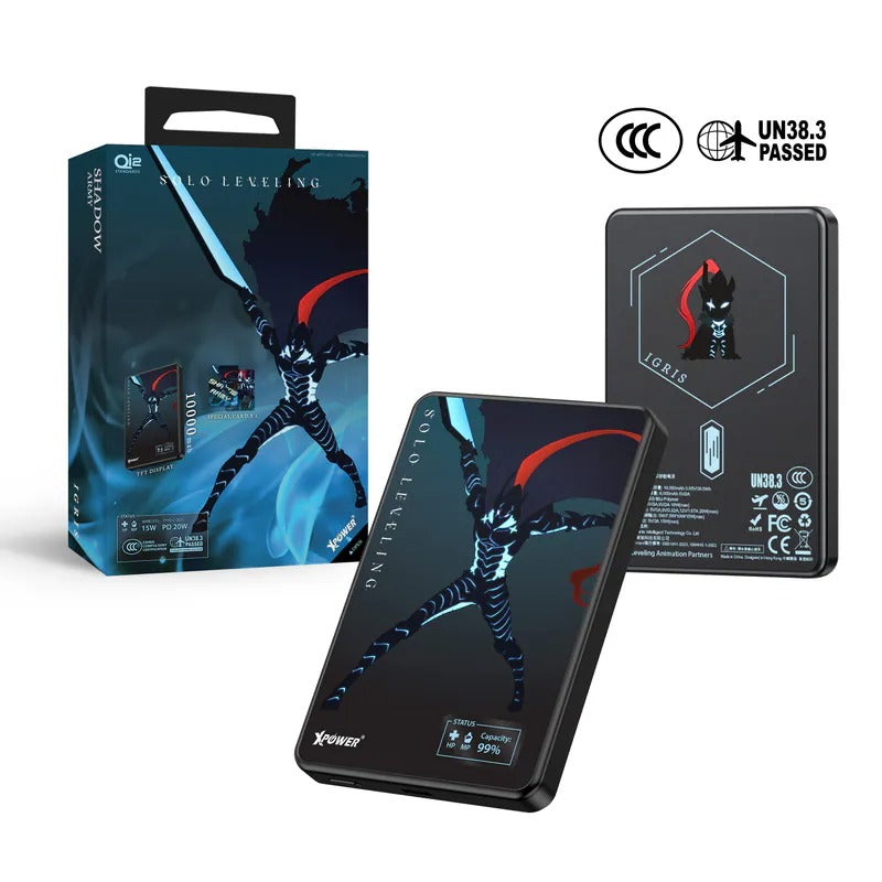我獨自升級 Solo Leveling MagDigita² 彩屏顯示鋁合金外殼 10000mAh PD3.0+QI2磁吸移動電源 伊格利特