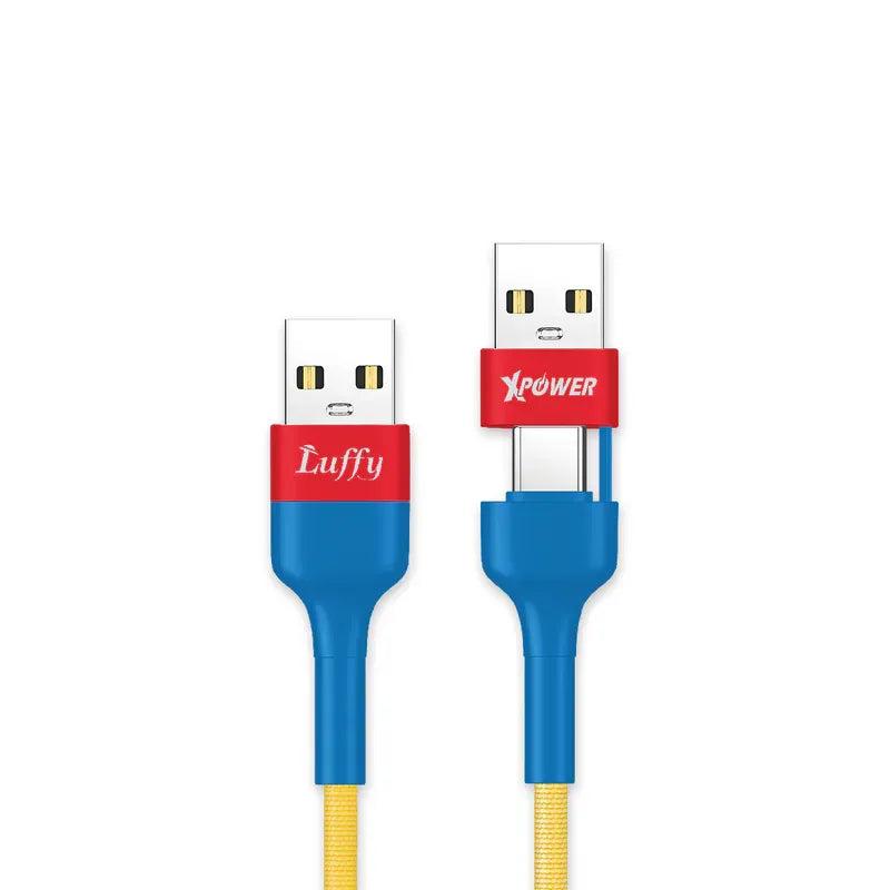 XPower《海賊王》BC24 8合1 2出4 100W PD3.0鋁合金傳輸高速充電線