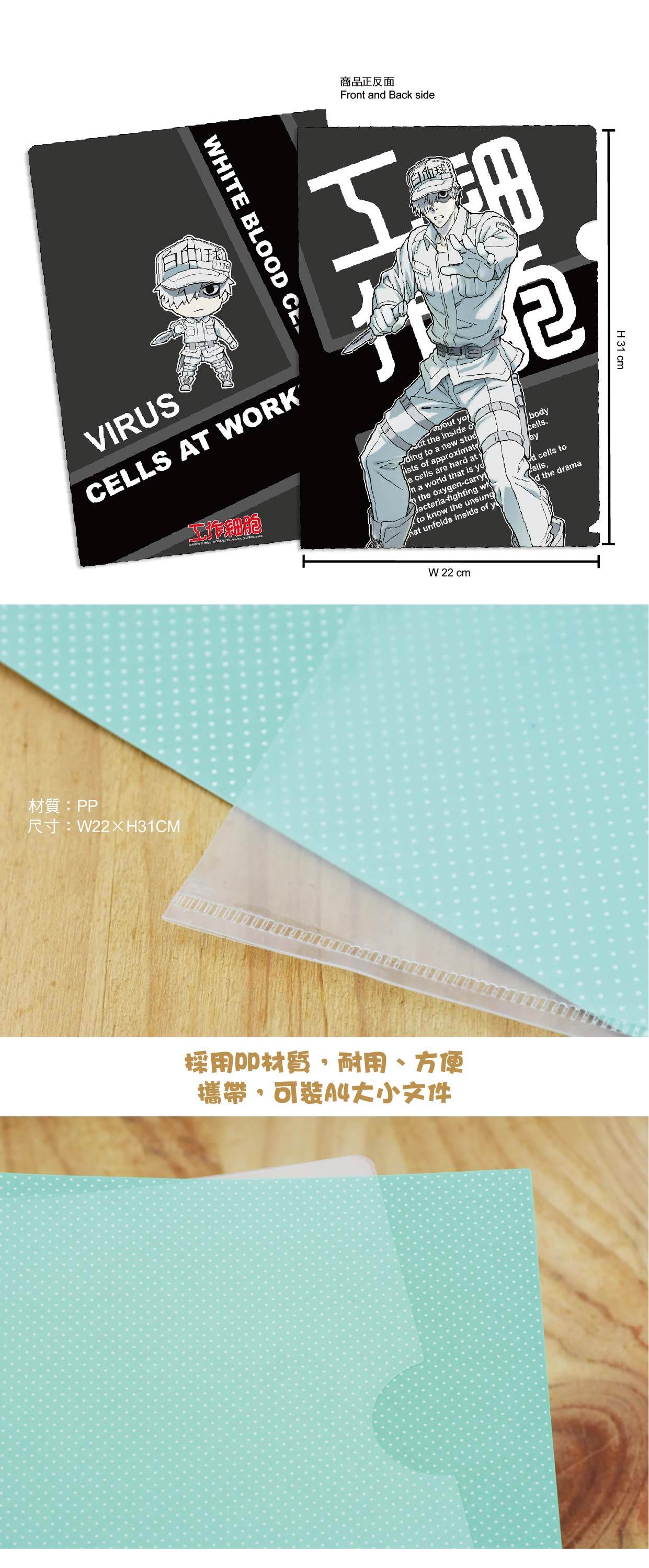 工作細胞 A4文件夾 B款 白血球 文具 Microworks Online Store
