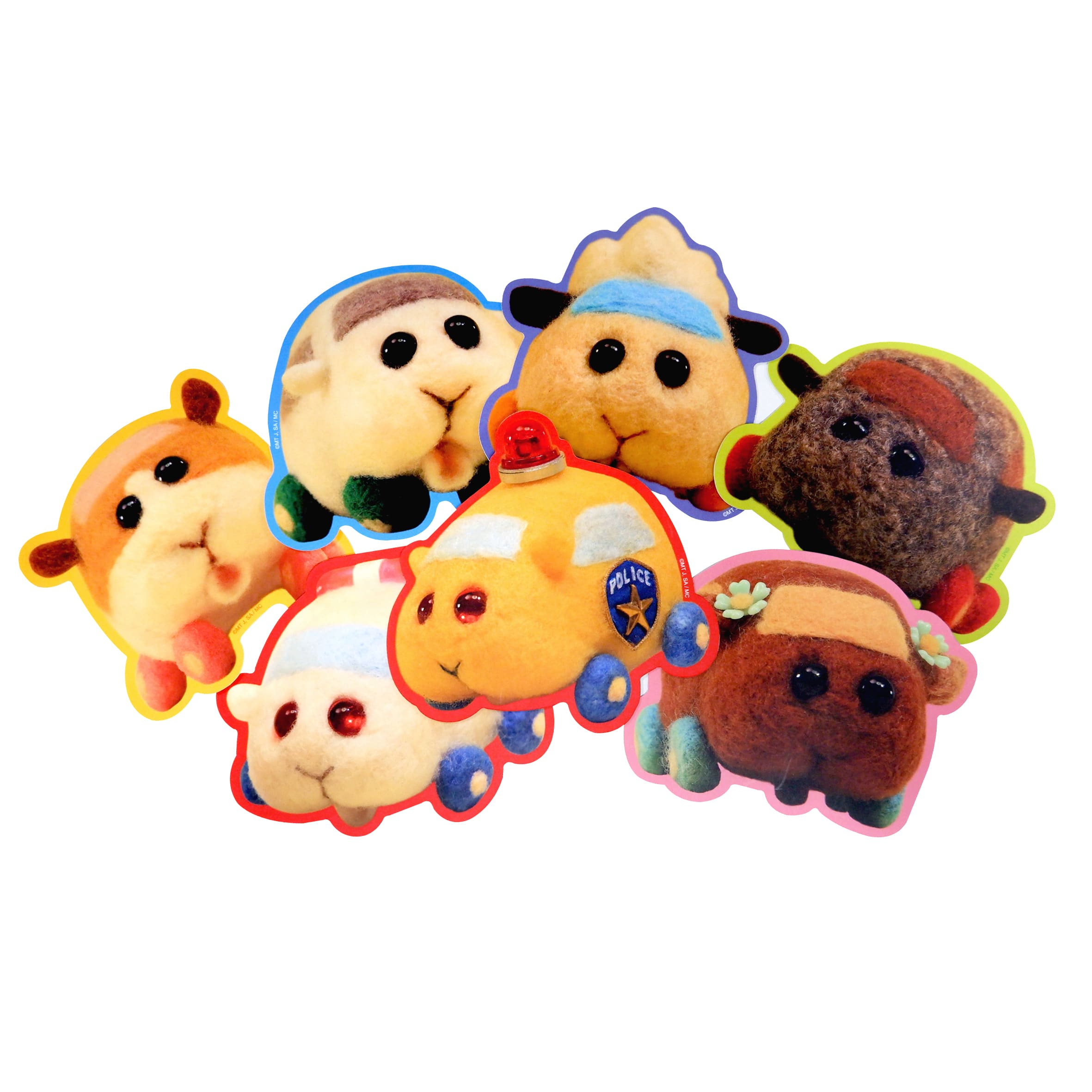 Pui Pui 天竺鼠車車 造型貼紙組(7入) 精品 Microworks Online Store