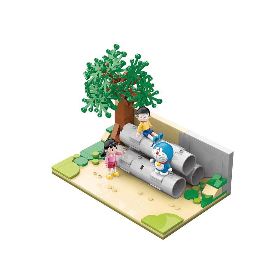 Qman Keeppley 多啦A夢 水泥管空地情境造型積木 積木玩具 Microworks Online Store