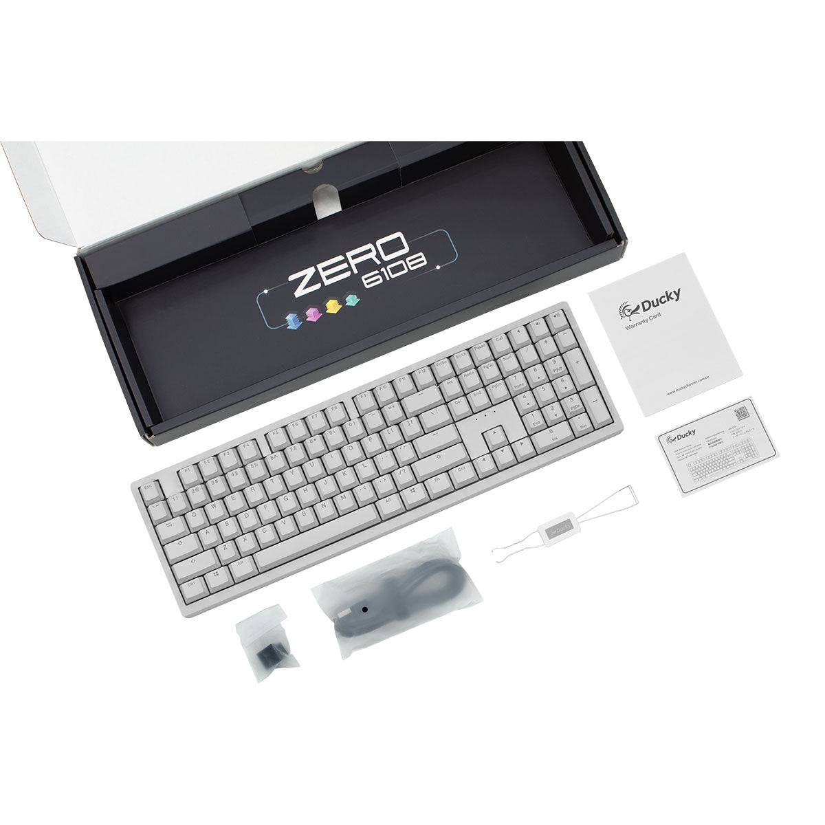 Ducky Zero 6108 White 2.4GHz/BT/Wired 108 keys RGB MX2A 白色 無線機械鍵盤