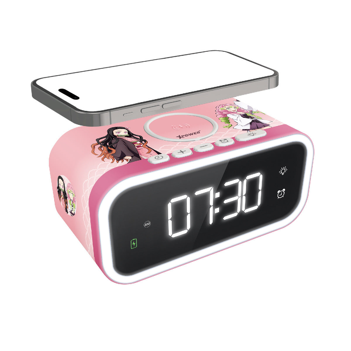 XPower 鬼滅之刃 QIC3 多合一15W無線充電夜燈鬧鐘