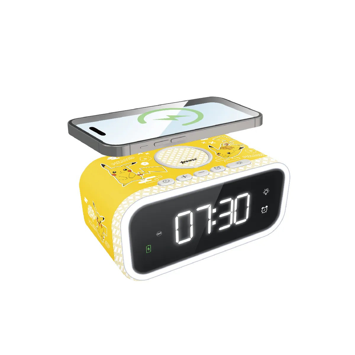 XPower《Pokemon》QIC3 多合一15W無線充電夜燈鬧鐘 比卡超