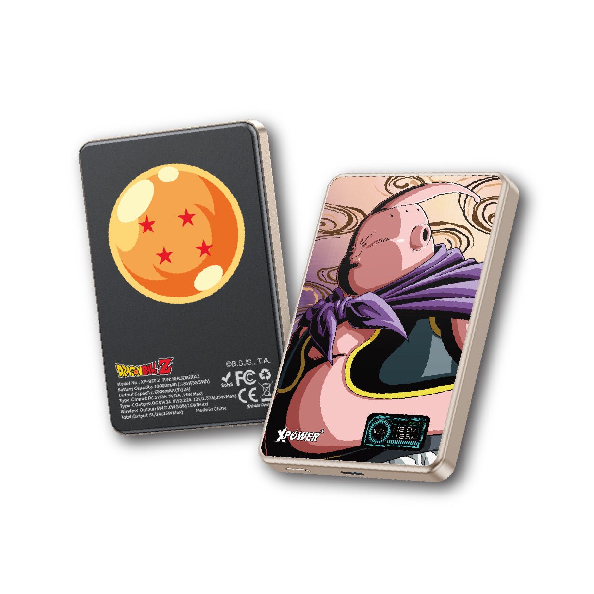 《預訂》XPower x 龍珠Z MagDigita² 彩屏顯示鋁合金外殼 10000mAh PD3.0+QI2磁吸移動電源 (魔人布歐) - Microworks ACG