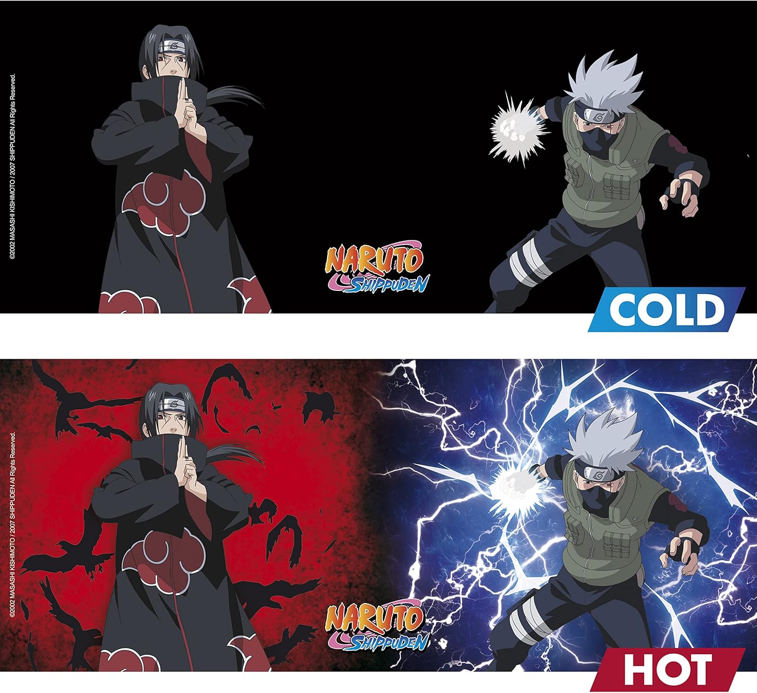 火影忍者 禮品套裝(2件) 熱力變色馬克杯 (460ml) +杯墊 旗木卡卡西/曉