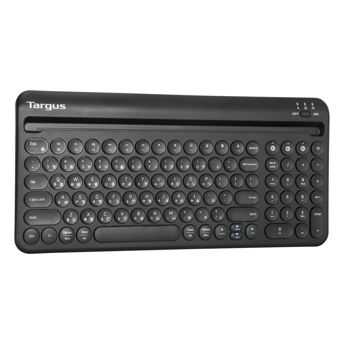Targus AKB867 Multi-Device Bluetooth Antimicrobial Keyboard with Tablet/Phone Cradle 平板電腦/手機專用插槽無線鍵盤