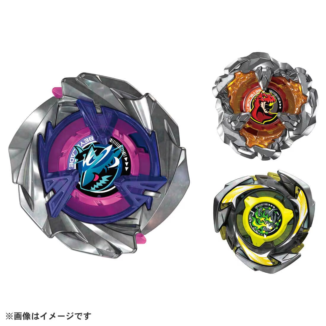 Takara Tomy《爆旋陀螺X》UX-15 三陀螺套裝 (烈鯊鱗甲 4-50Uf, 暴龍咆哮 1-70L, 煉獄勇者 3-60GF)
