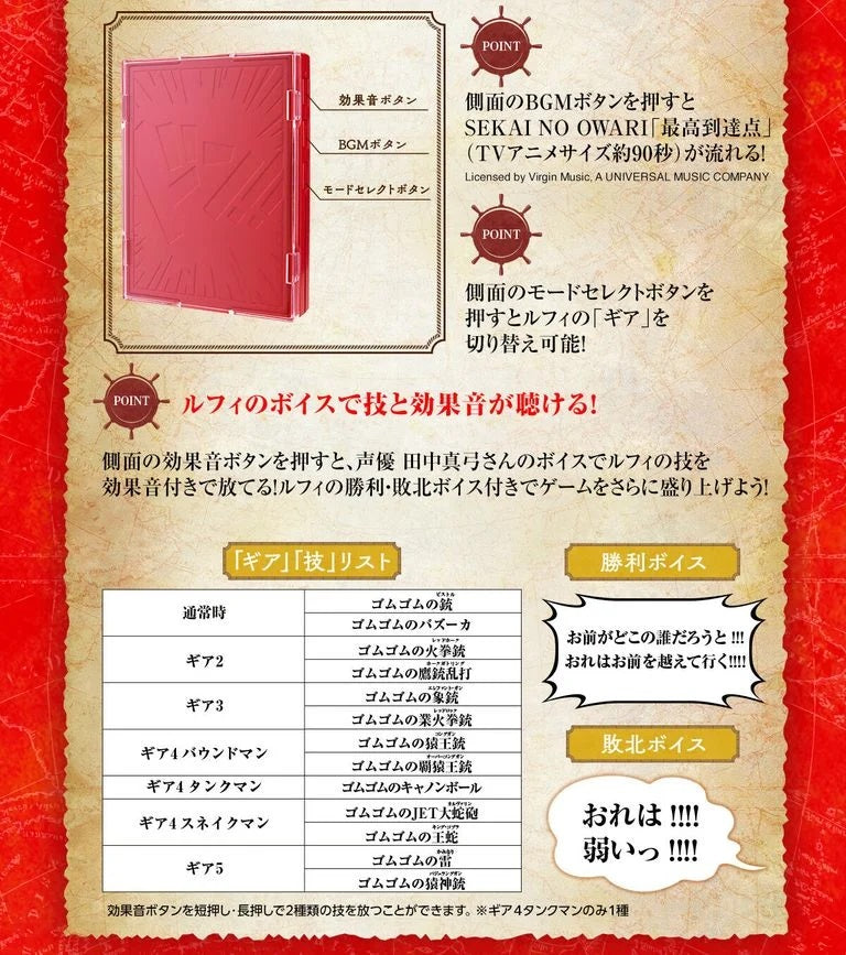 Bandai Play Toys [魂SHOP限定] 海賊王咭牌遊戲 聲效播放器 路飛版