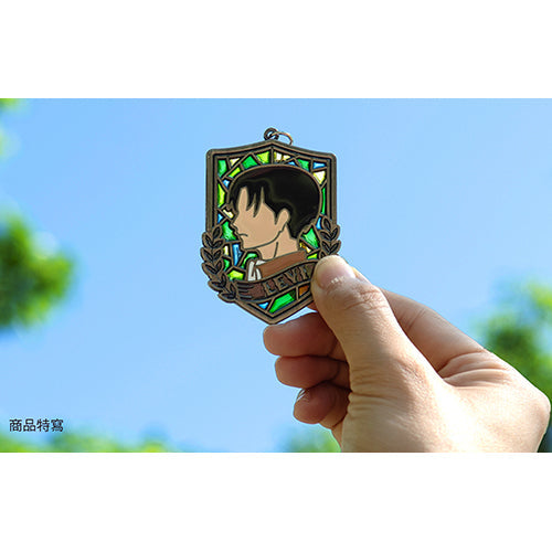 進擊的巨人 彩繪玻璃風鎖匙扣 B款 里維