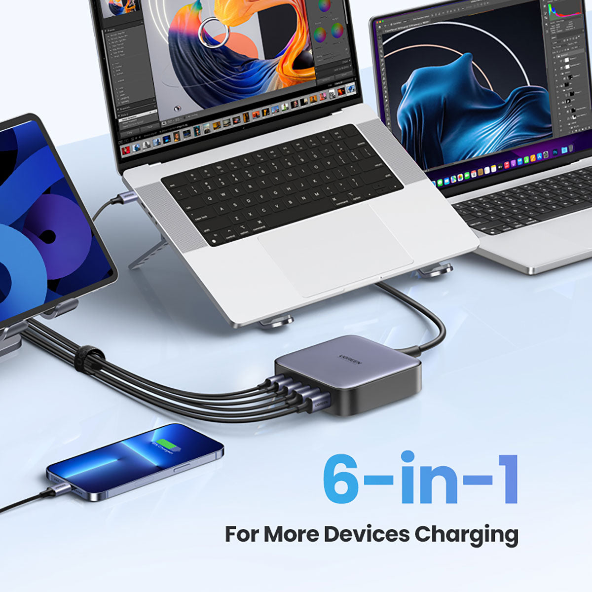 UGREEN GaN 200W Desktop USB Charger (6-Ports) 桌上型USB充電器 充電器 Microworks Online Store