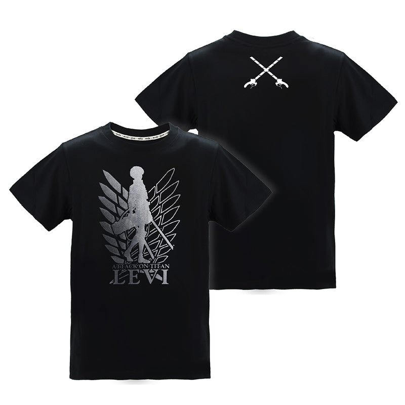 進擊的巨人 潮流黑炫光T-shirt 里維 服裝 Microworks Online Store