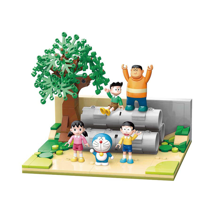 Qman Keeppley 多啦A夢 水泥管空地情境造型積木 積木玩具 Microworks Online Store