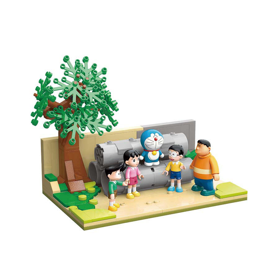 Qman Keeppley 多啦A夢 水泥管空地情境造型積木 積木玩具 Microworks Online Store